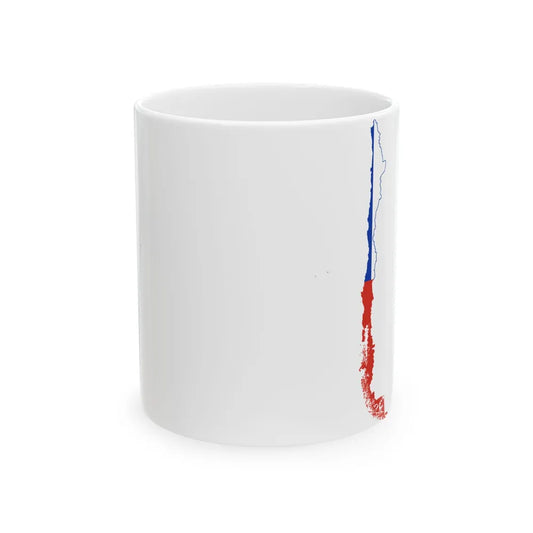 Flag-map of Chile with islands (Chile) White Coffee Mug 11oz - Go Mug Yourself