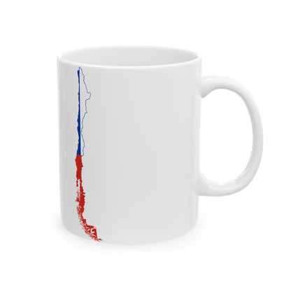 Flag-map of Chile with islands (Chile) White Coffee Mug-Go Mug Yourself