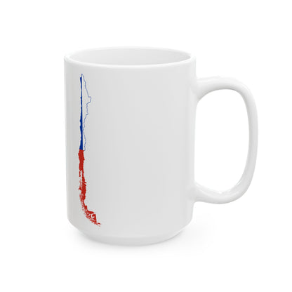 Flag-map of Chile with islands (Chile) White Coffee Mug-Go Mug Yourself