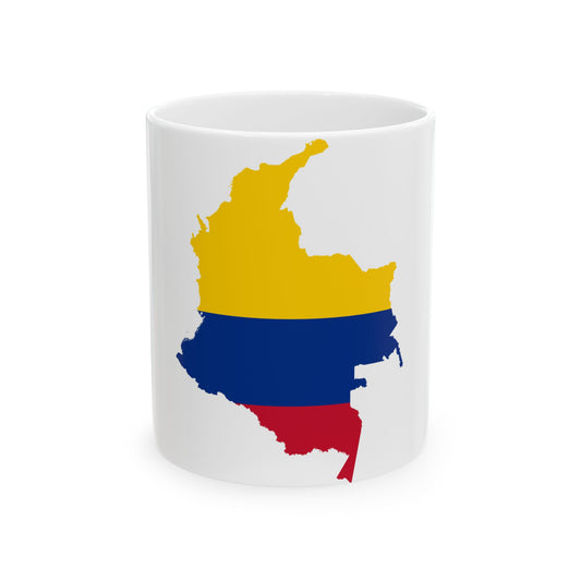 Flag-map of Colombia (Colombia) White Coffee Mug-11oz-Go Mug Yourself