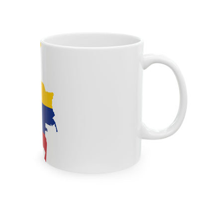 Flag-map of Colombia (Colombia) White Coffee Mug-Go Mug Yourself