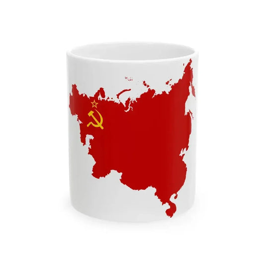 Flag map of Communist Influence in Europe  Asia Soviet Union (Russia) White Coffee Mug 11oz - Go Mug Yourself