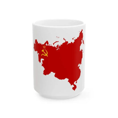 Flag map of Communist Influence in Europe  Asia Soviet Union (Russia) White Coffee Mug 15oz - Go Mug Yourself