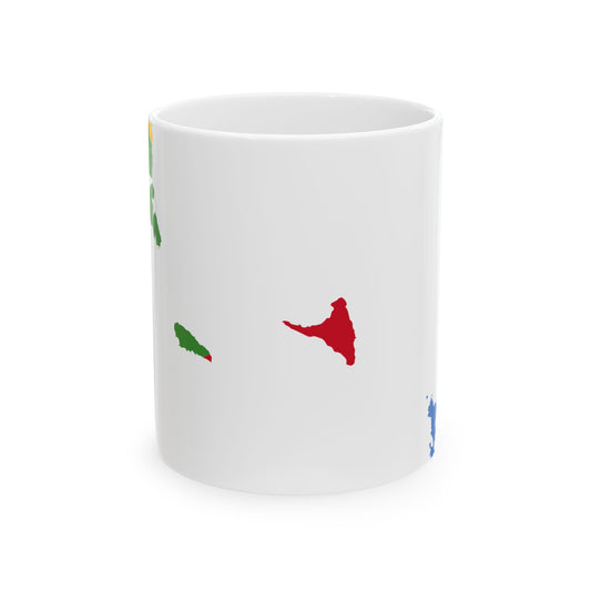 Flag map of Comoros united (Comoros) White Coffee Mug-11oz-Go Mug Yourself