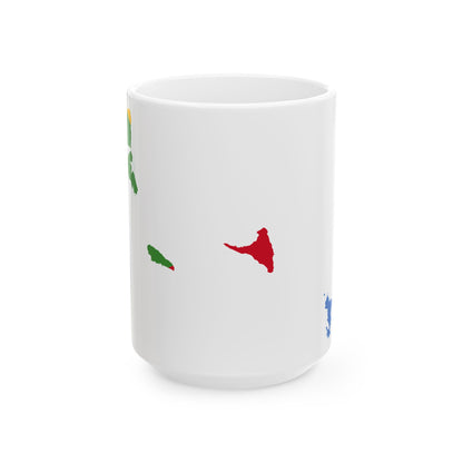 Flag map of Comoros united (Comoros) White Coffee Mug-15oz-Go Mug Yourself