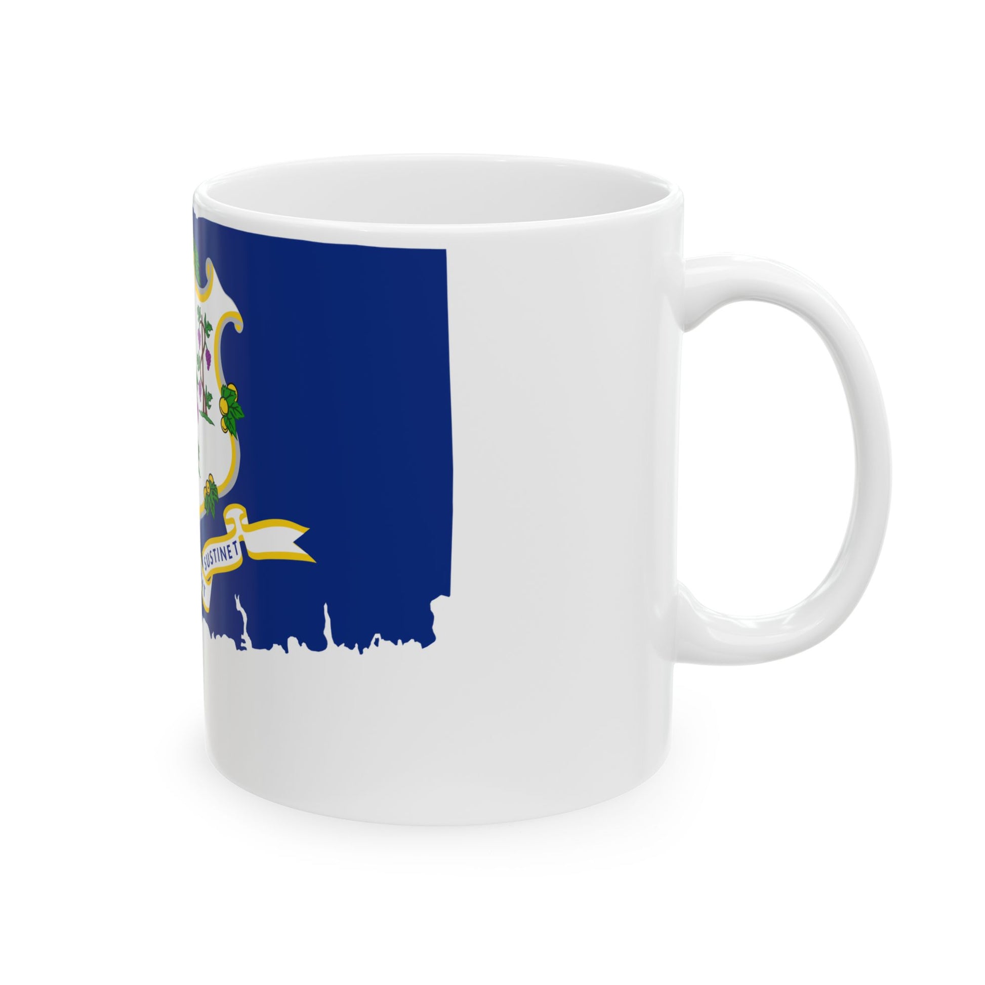 Flag-map of Connecticut (United States) White Coffee Mug-Go Mug Yourself