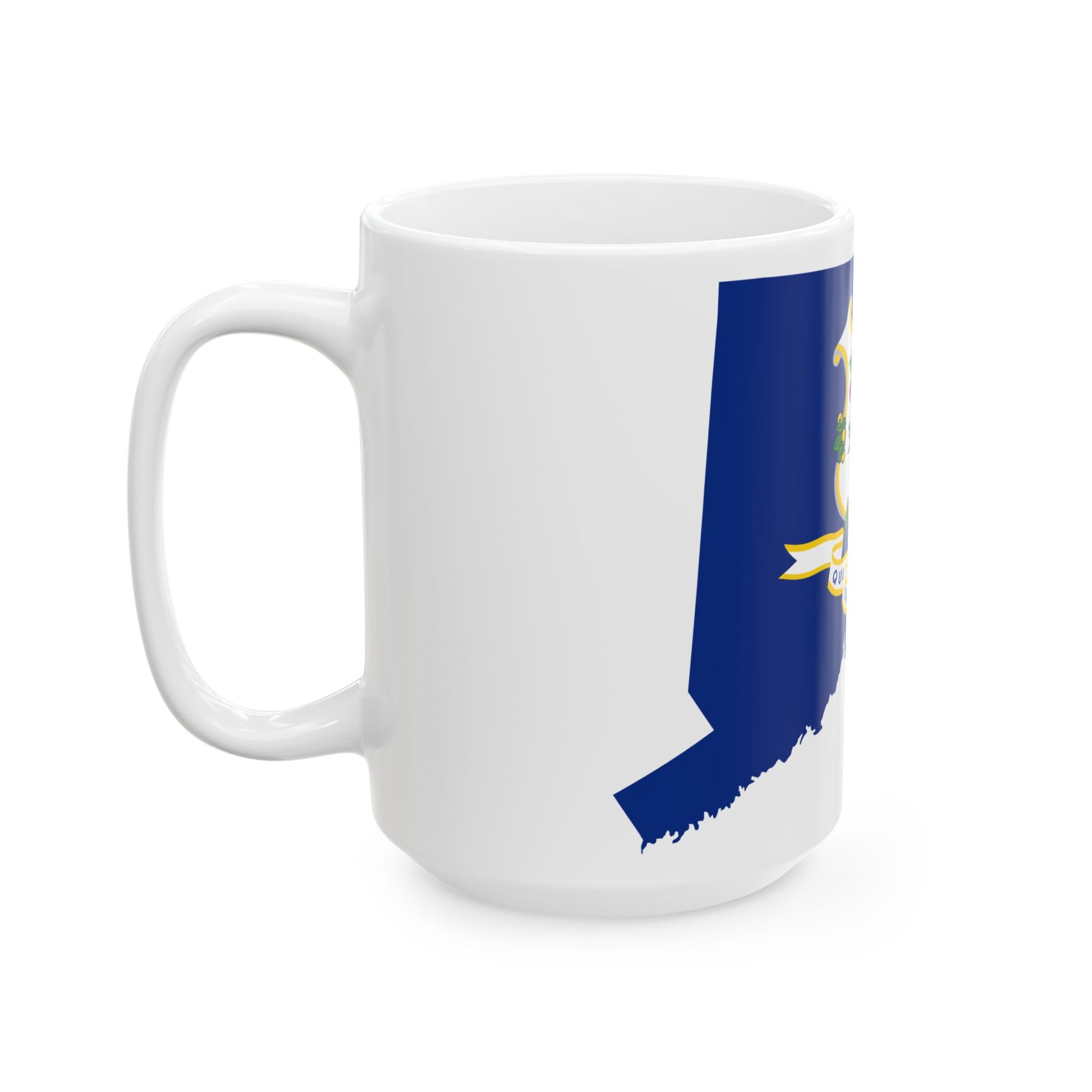 Flag-map of Connecticut (United States) White Coffee Mug-Go Mug Yourself