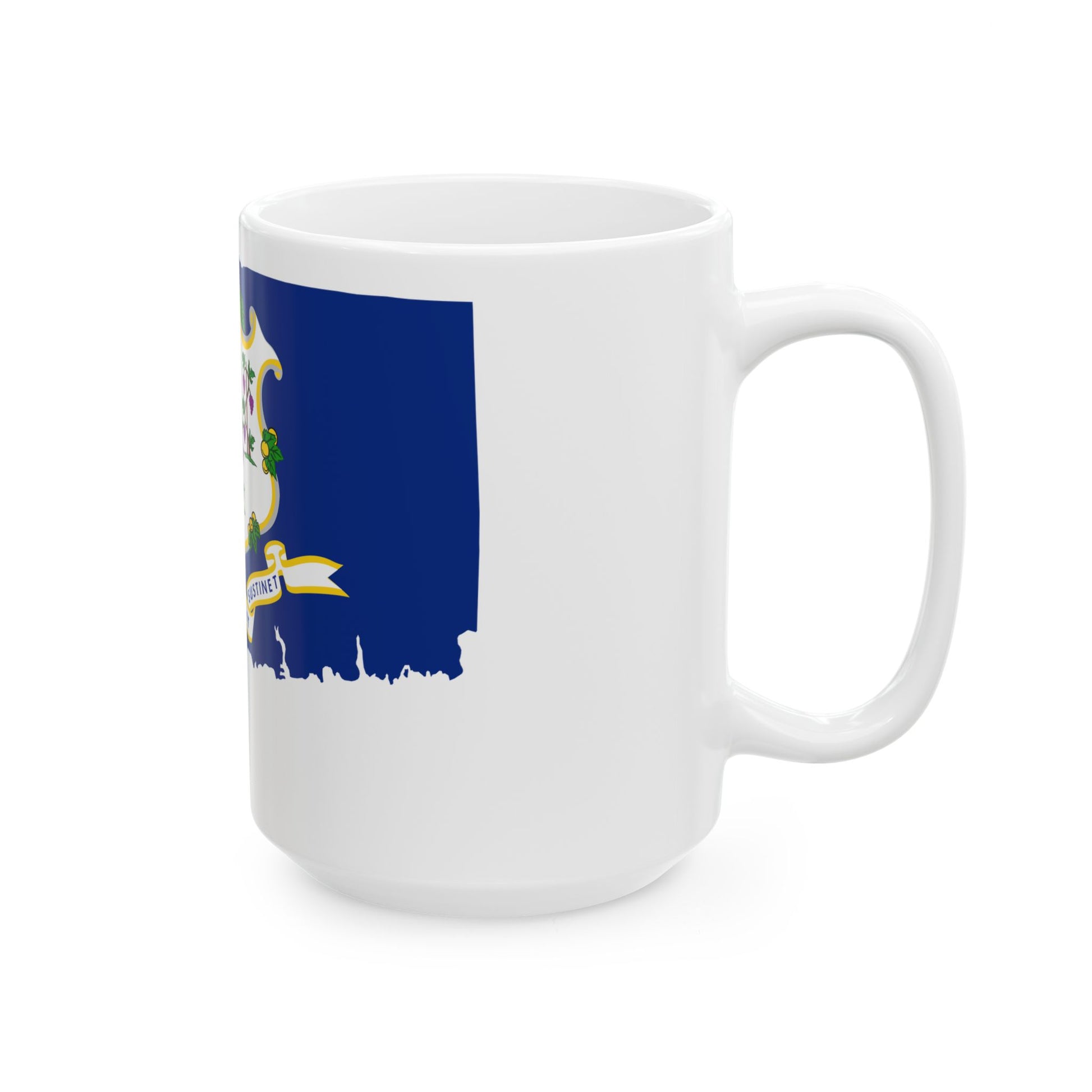 Flag-map of Connecticut (United States) White Coffee Mug-Go Mug Yourself