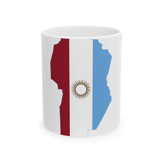 Flag-map of Cordoba Province Argentina (Argentina) White Coffee Mug-11oz-Go Mug Yourself