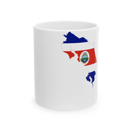 Flag-Map Of Costa Rica (Costa Rica) White Coffee Mug-11oz-Go Mug Yourself