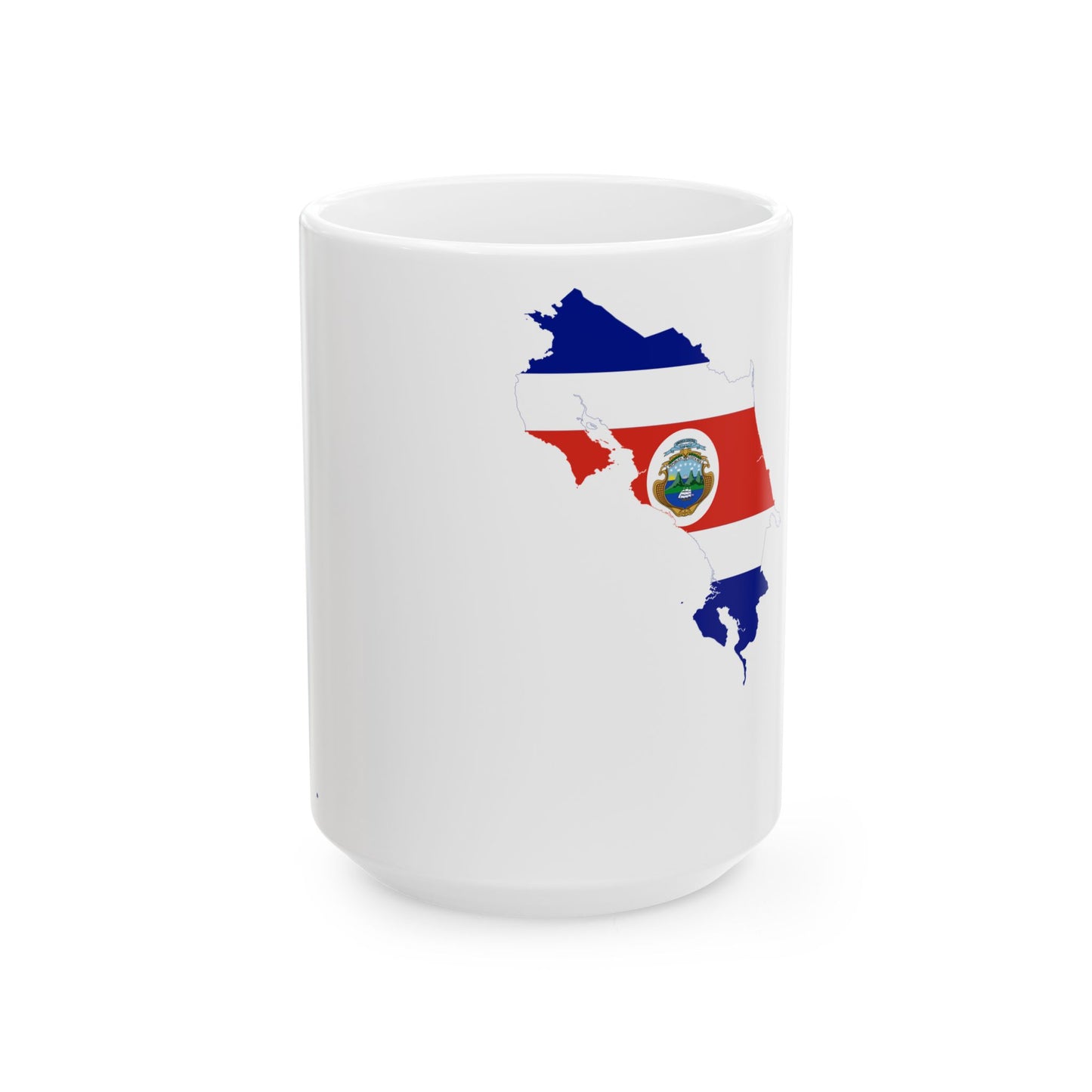 Flag-Map Of Costa Rica (Costa Rica) White Coffee Mug-15oz-Go Mug Yourself