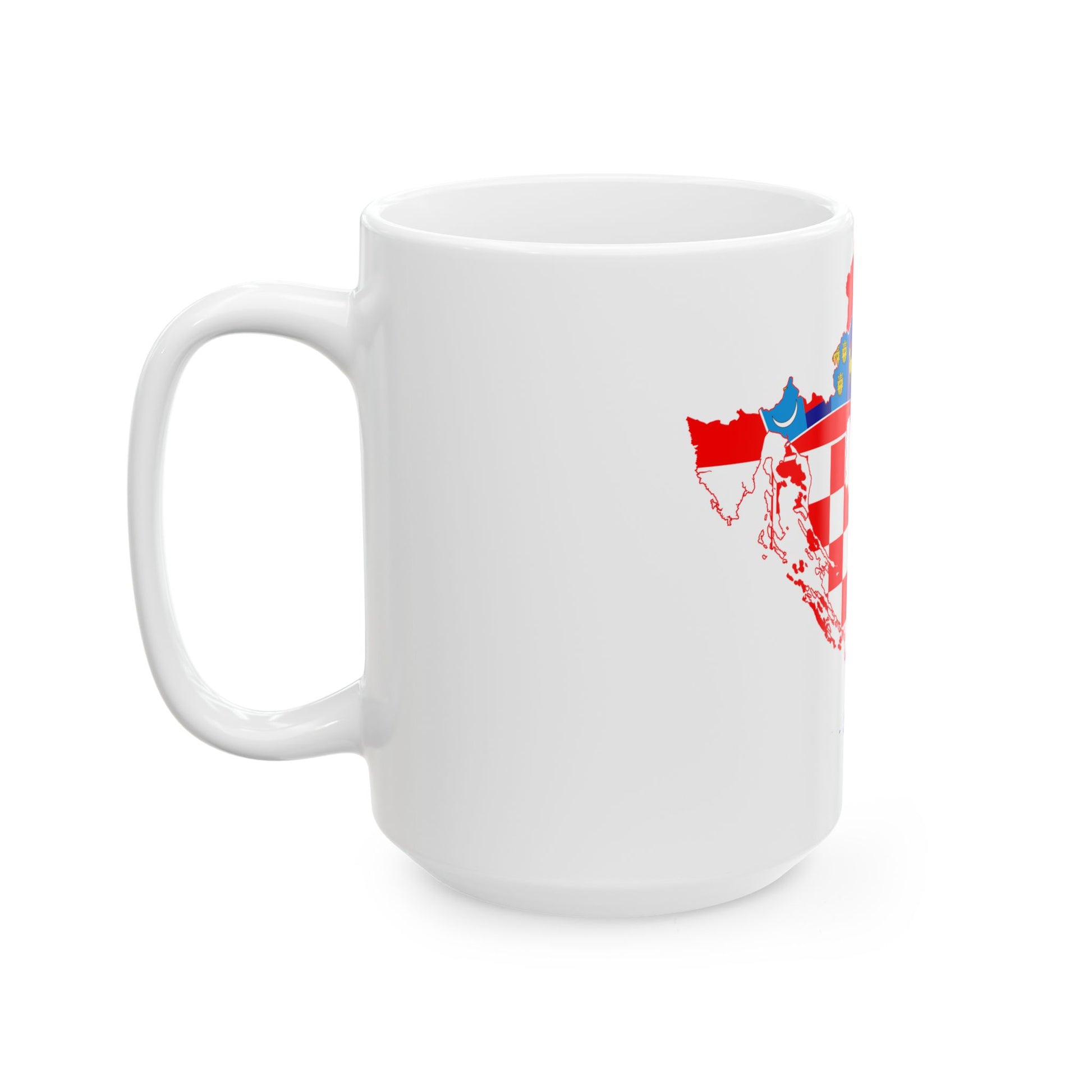 Flag map of Croatia (Croatia) White Coffee Mug-Go Mug Yourself