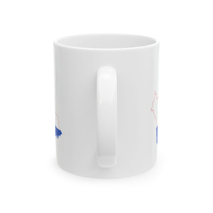 Flag-map of Croatia-Slavonia (Croatia) White Coffee Mug-Go Mug Yourself