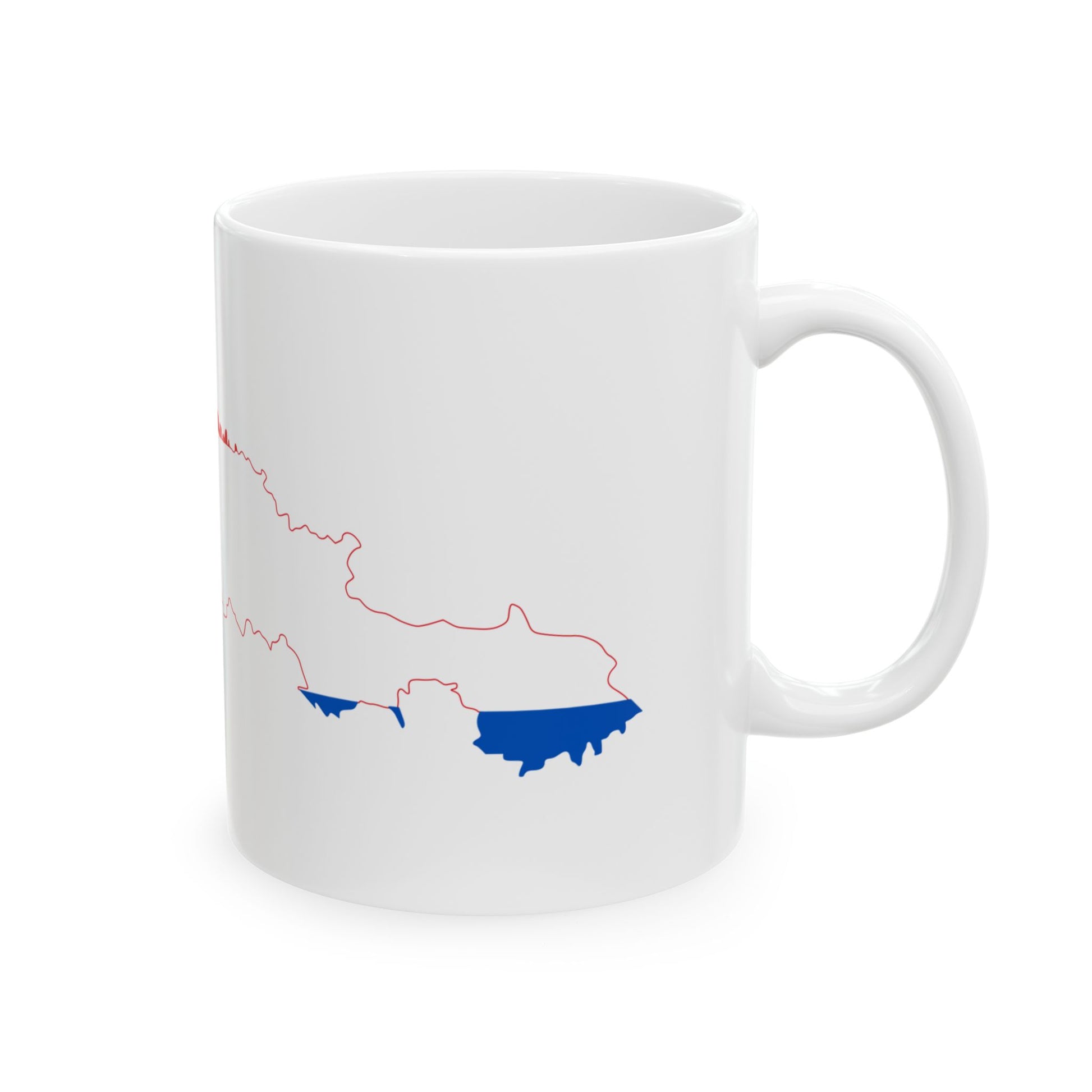 Flag-map of Croatia-Slavonia (Croatia) White Coffee Mug-Go Mug Yourself