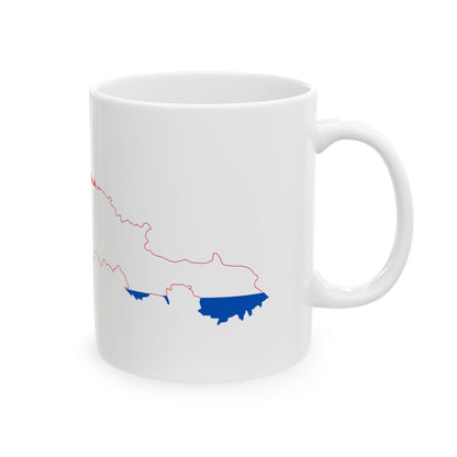 Flag-map of Croatia-Slavonia (Croatia) White Coffee Mug-Go Mug Yourself