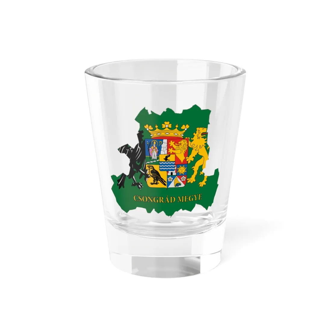 Flag-map of Csongrad County (Hungary) Shot Glass 1.5oz 1.5oz - Go Mug Yourself