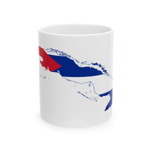 Flag-map of Cuba (Cuba) White Coffee Mug-11oz-Go Mug Yourself