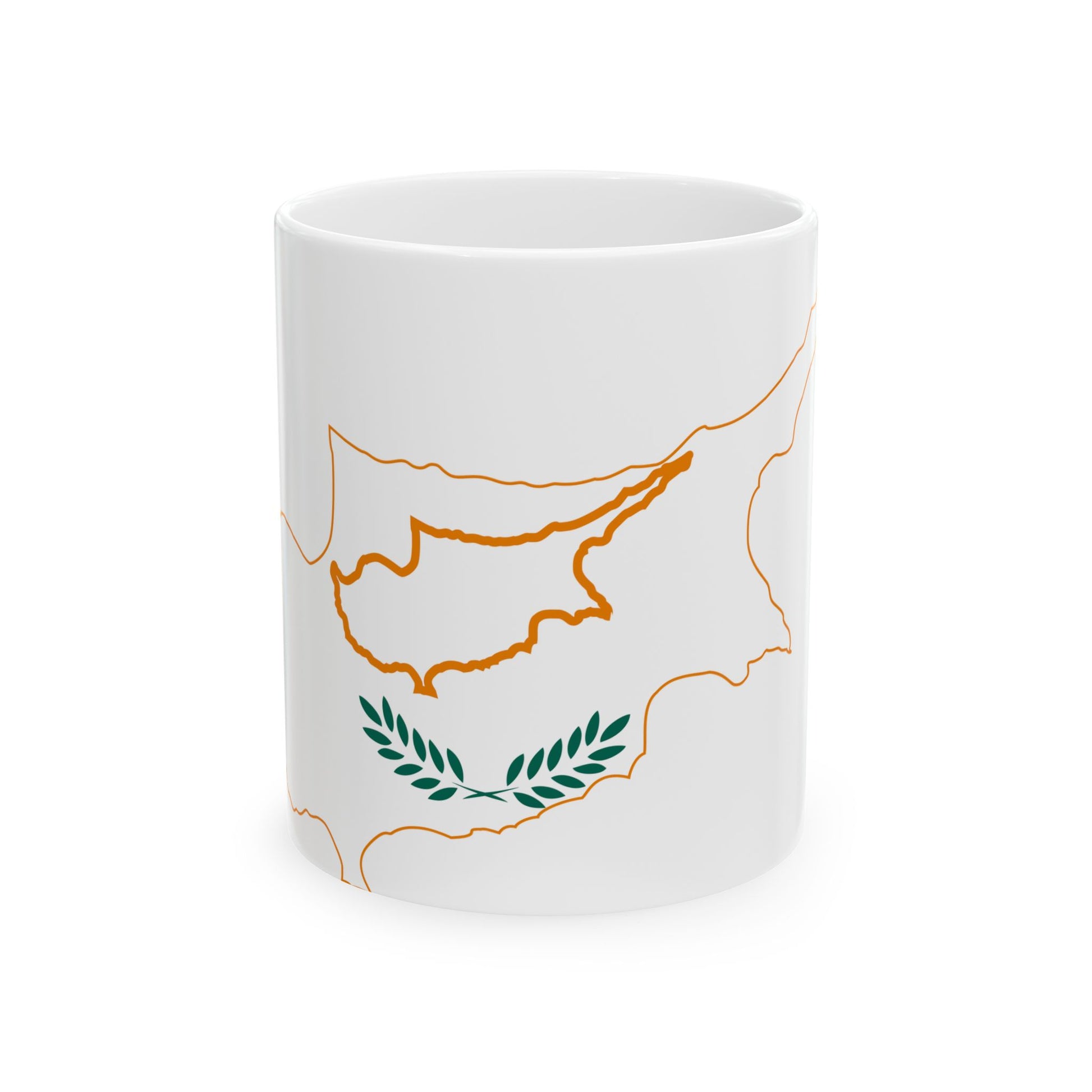 Flag-map of Cyprus 1960 (Cyprus) White Coffee Mug-11oz-Go Mug Yourself