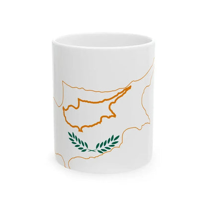 Flag-map of Cyprus 1960 (Cyprus) White Coffee Mug 11oz - Go Mug Yourself