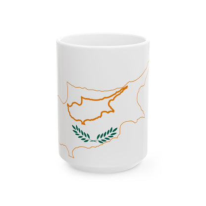 Flag-map of Cyprus 1960 (Cyprus) White Coffee Mug-15oz-Go Mug Yourself