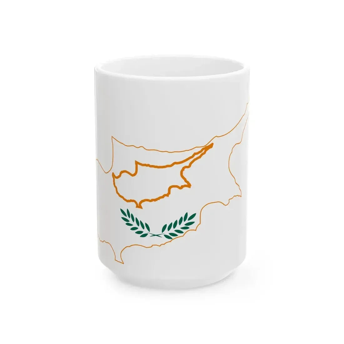 Flag-map of Cyprus 1960 (Cyprus) White Coffee Mug 15oz - Go Mug Yourself