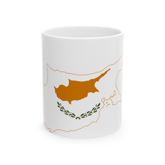 Flag-map of Cyprus (Cyprus) White Coffee Mug-11oz-Go Mug Yourself