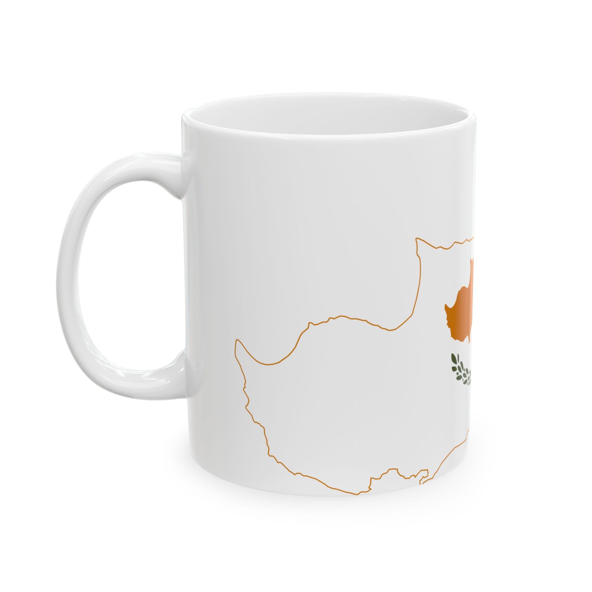 Flag-map of Cyprus (Cyprus) White Coffee Mug-Go Mug Yourself
