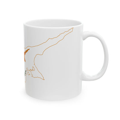Flag-map of Cyprus (Cyprus) White Coffee Mug-Go Mug Yourself