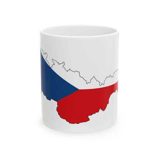Flag map of Czechoslovakia 1918-1938 (Czech Republic) White Coffee Mug-11oz-Go Mug Yourself