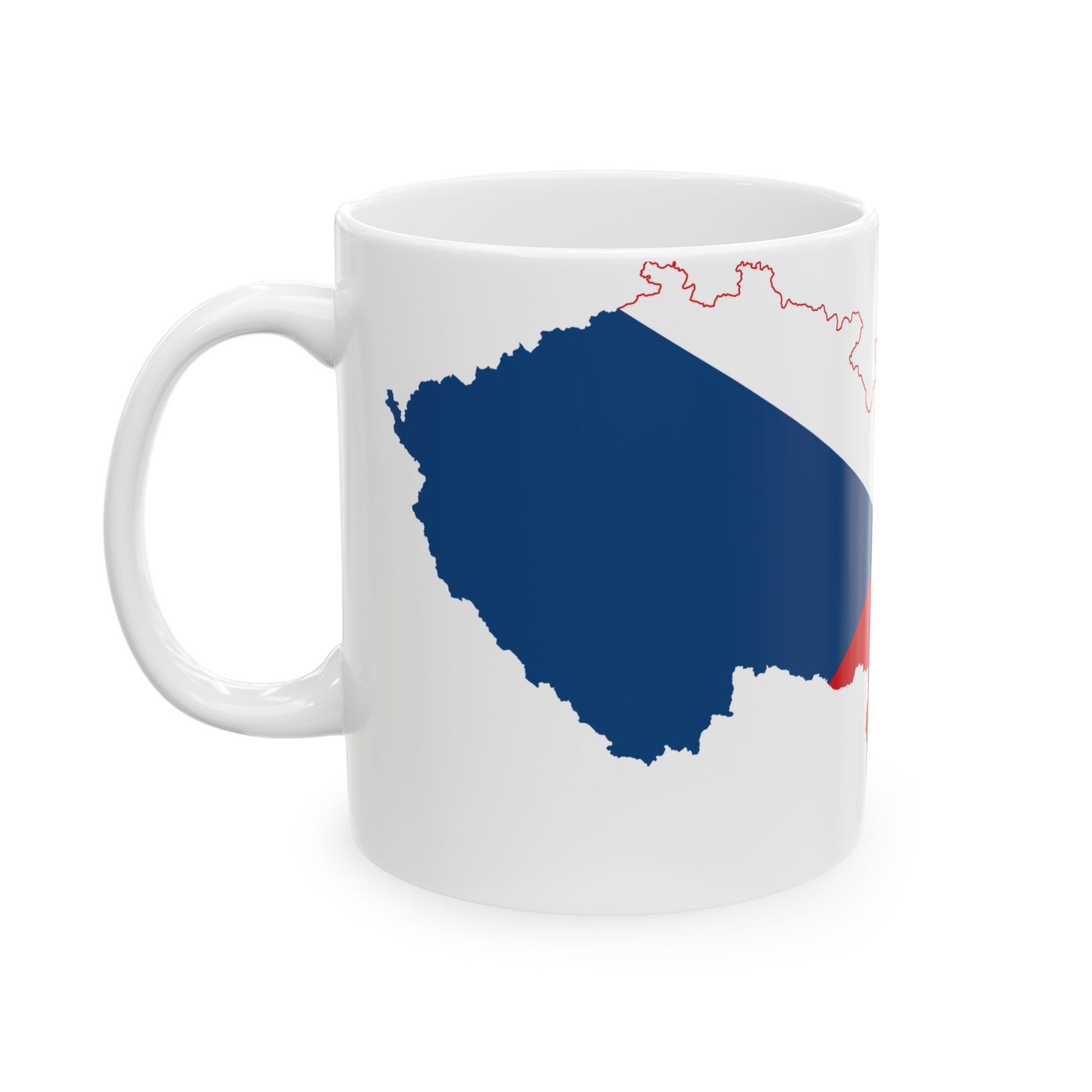 Flag-map of Czechoslovakia (Czech Republic) White Coffee Mug-Go Mug Yourself