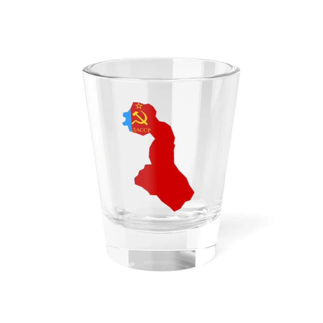 Flag-map of Dagestan ASSR (Russia) Shot Glass 1.5oz 1.5oz - Go Mug Yourself