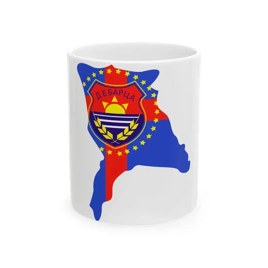 Flag map of Debarca Municipality (North Macedonia) White Coffee Mug 11oz - Go Mug Yourself
