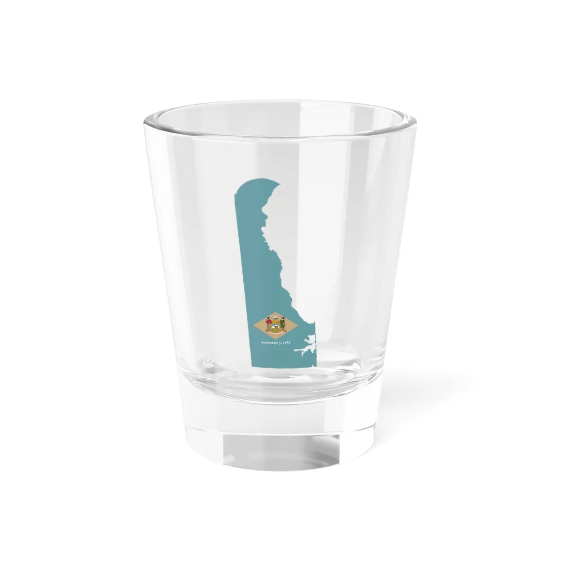 Flag-map of Delaware (United States) Shot Glass 1.5oz 1.5oz - Go Mug Yourself