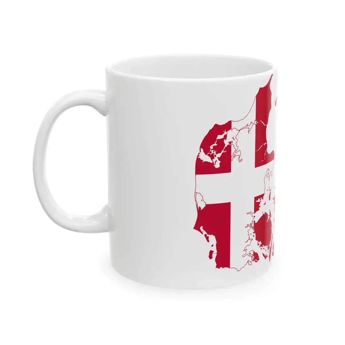 Flag-map of Denmark (Denmark) White Coffee Mug - Go Mug Yourself
