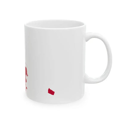 Flag-map of Denmark (Denmark) White Coffee Mug - Go Mug Yourself