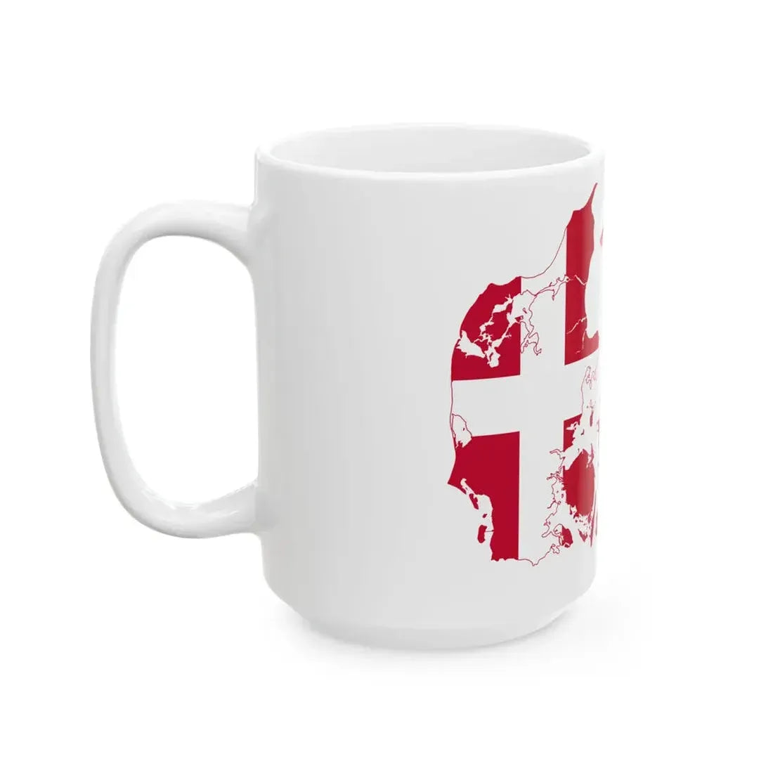 Flag-map of Denmark (Denmark) White Coffee Mug - Go Mug Yourself