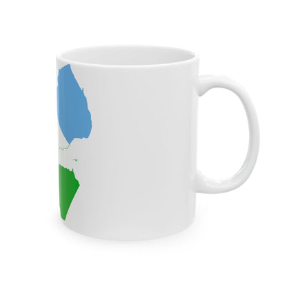 Flag map of Djibouti (Djibouti) White Coffee Mug-Go Mug Yourself