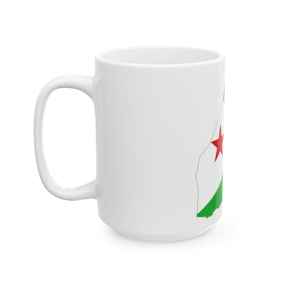 Flag map of Djibouti (Djibouti) White Coffee Mug-Go Mug Yourself