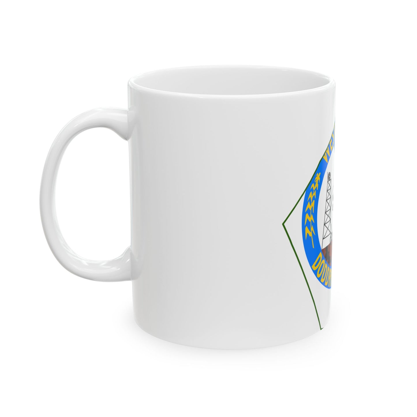 Flag map of Doddridge County West Virginia (United States) White Coffee Mug-Go Mug Yourself