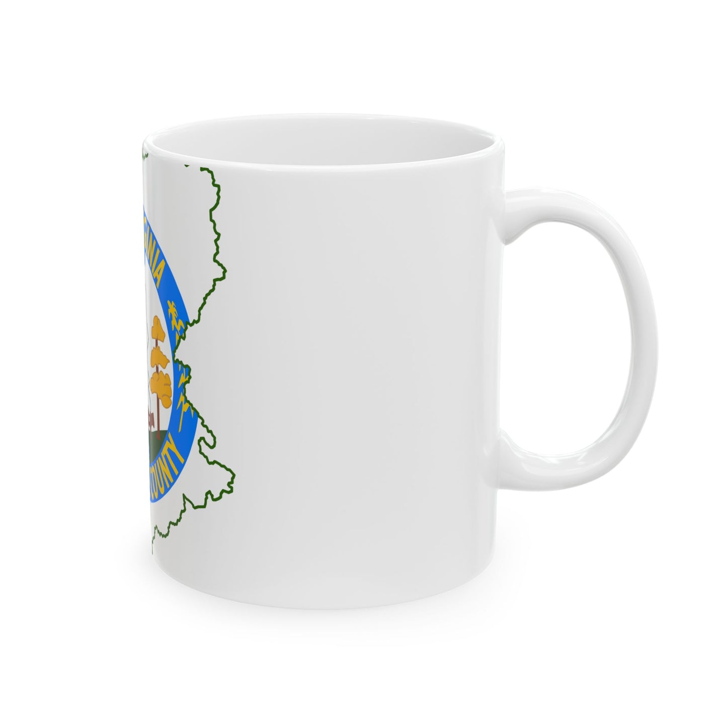 Flag map of Doddridge County West Virginia (United States) White Coffee Mug-Go Mug Yourself