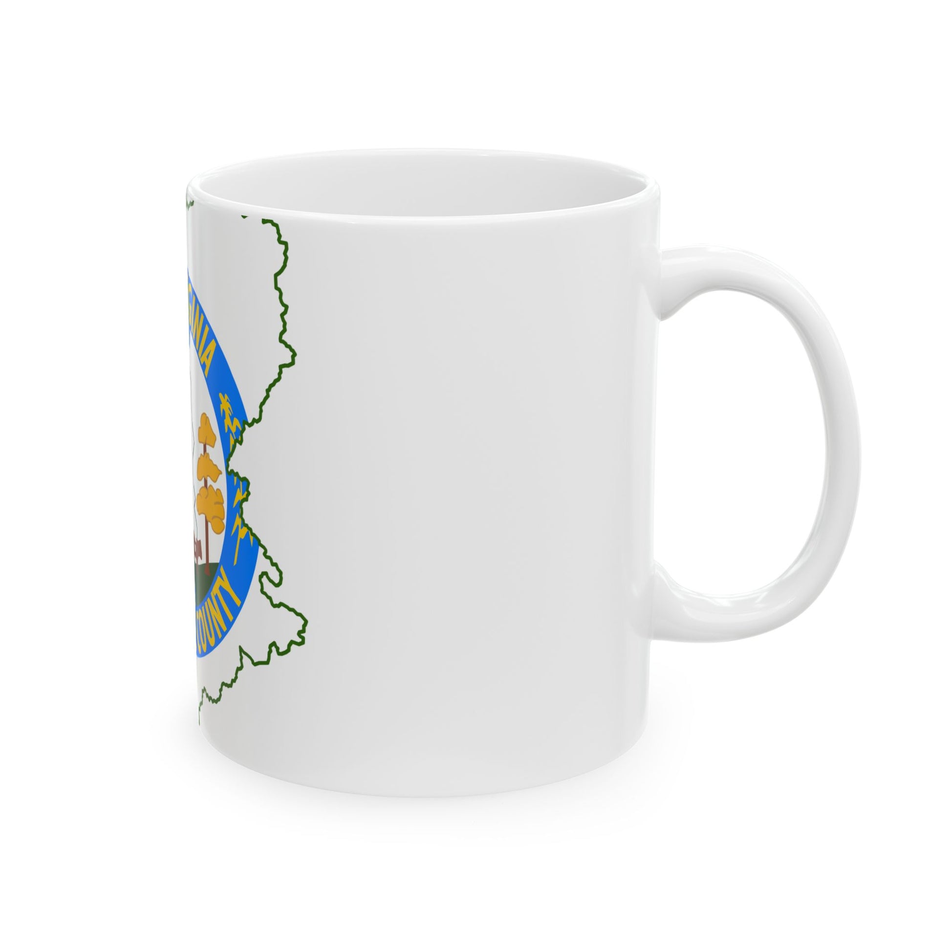 Flag map of Doddridge County West Virginia (United States) White Coffee Mug-Go Mug Yourself