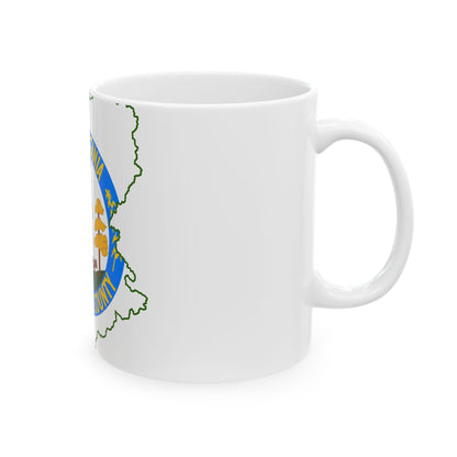 Flag map of Doddridge County West Virginia (United States) White Coffee Mug-Go Mug Yourself