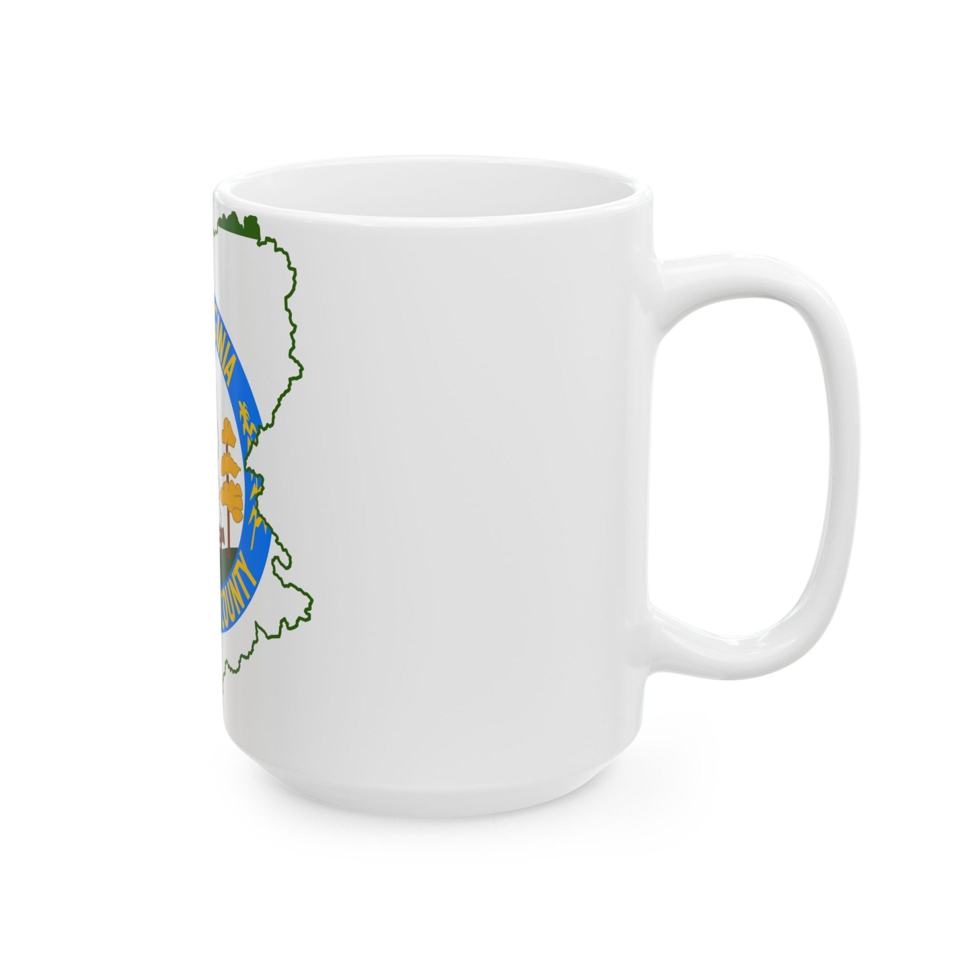 Flag map of Doddridge County West Virginia (United States) White Coffee Mug-Go Mug Yourself