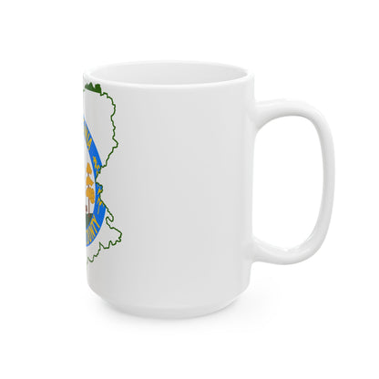Flag map of Doddridge County West Virginia (United States) White Coffee Mug-Go Mug Yourself