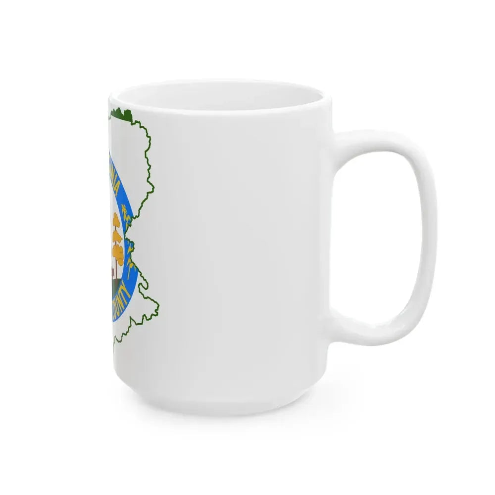 Flag map of Doddridge County West Virginia (United States) White Coffee Mug - Go Mug Yourself