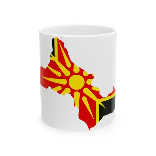 Flag map of Drugovo Municipality (North Macedonia) White Coffee Mug 11oz - Go Mug Yourself