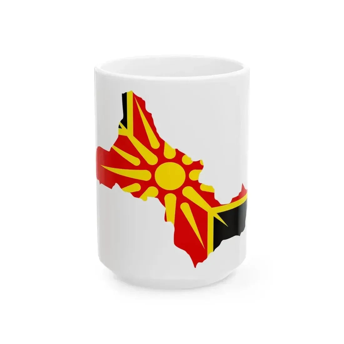 Flag map of Drugovo Municipality (North Macedonia) White Coffee Mug 15oz - Go Mug Yourself