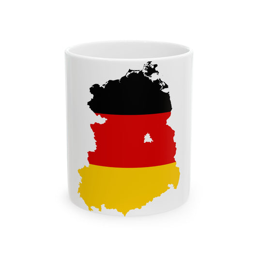 Flag map of East Germany 1949-1959 (Germany) White Coffee Mug-11oz-Go Mug Yourself