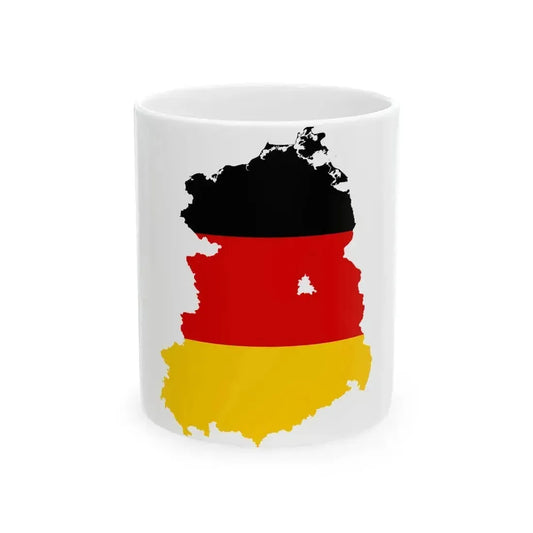 Flag map of East Germany 1949-1959 (Germany) White Coffee Mug 11oz - Go Mug Yourself