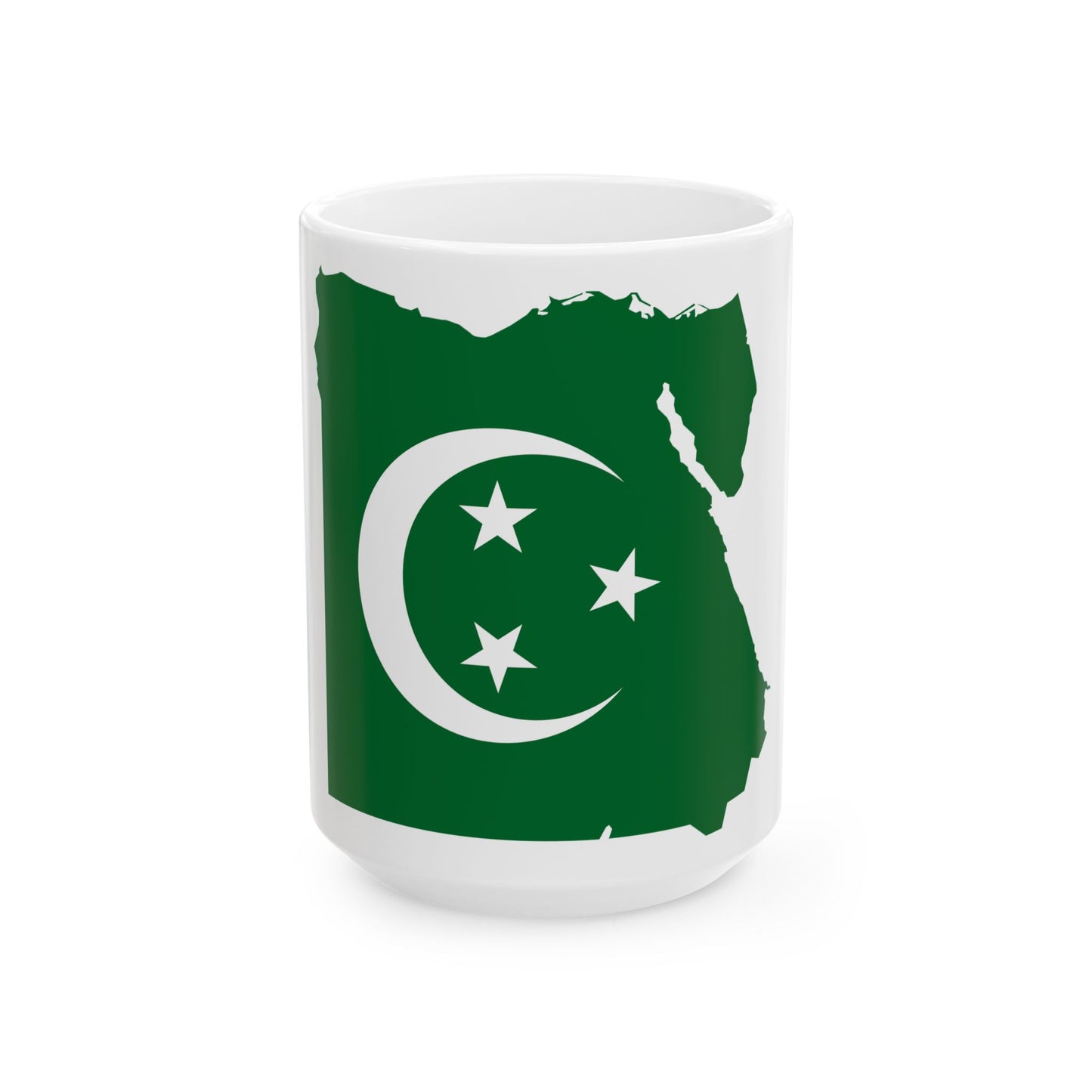 Flag map of Egypt 1922-1952 (Egypt) White Coffee Mug-15oz-Go Mug Yourself